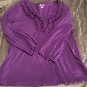 Gently Used Kim Rogers 3/4 Sleeve Shirt- Petite M